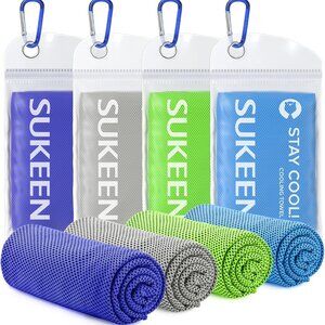 Sukeen [4 Pack] Cooling Towel (40"x12"),Ice Towel,Soft Breathable Chilly Towel,M